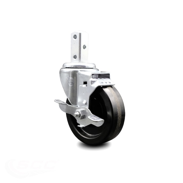 4 Inch Phenolic Wheel Swivel 3/4 Inch Square Stem Caster with Brake SCC